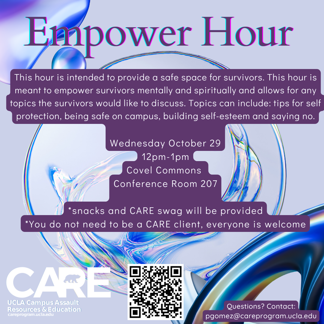 Empower Hour October 29, 2025 12pm-1pm in Covel 207